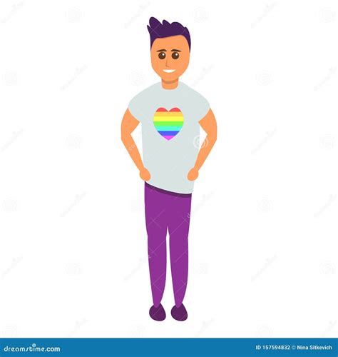 Icono Del Hombre Gay Estilo De Caricatura Ilustración del Vector Ilustración de colorido