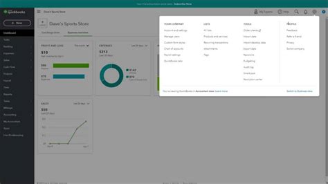 The Settings Button In QuickBooks Online Instructions