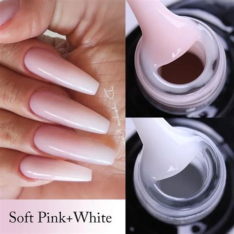 White Pink Nude Nail Extension Gel Semi Permanent Acrylic Art Hybrid Varnish UV Led Hard Gel