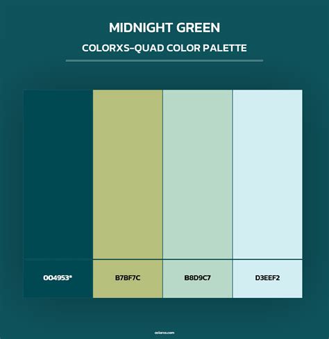 Midnight Green color palettes - colorxs.com