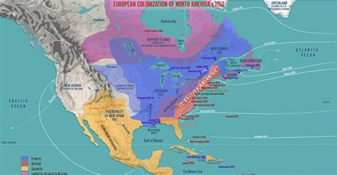 European Colonization of North America c.1750 (Illustration) - World ...