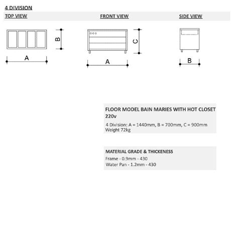 Division Bain Marie Floor Model With Hot Closet For Sale