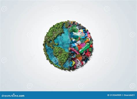 Planet Vs Plastics Earth Day Concept D Tree Background Stock