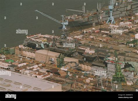 Aerial Starboard Side View Of The Nuclear Powered Aircraft Carrier Uss Dwight D Eisenhower Cvn