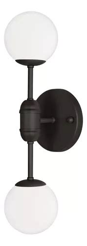 Arandela Luminária Jabuticaba Globo Duplo Vidro Sala Preto 110V 220V