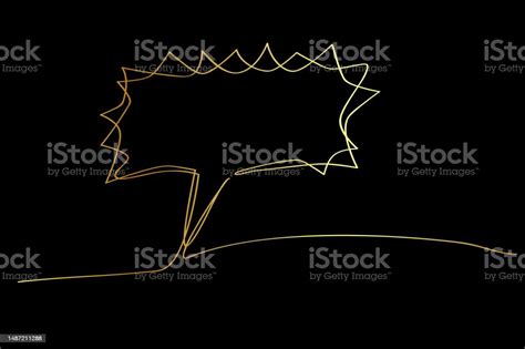 황금 비명 거품 채팅 간단한 벡터 단일 라인 흰색에 격리 경고 기호에 대한 스톡 벡터 아트 및 기타 이미지 경고 기호 금