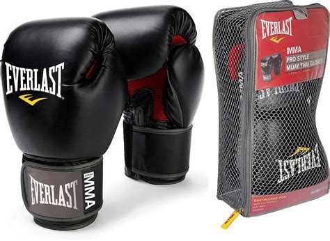 Everlast 12 Ounce Pro Style Muay Thai Gloves Black