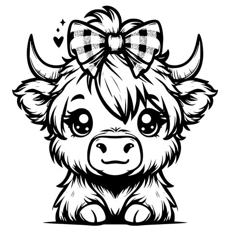 Charming Highland Cow Design Svg Png Dxf For Cricut