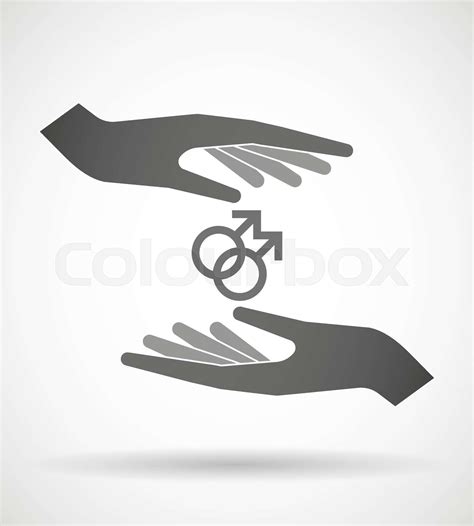 Two Hands Protecting Or Giving A Gay Sign Stock Vector Colourbox