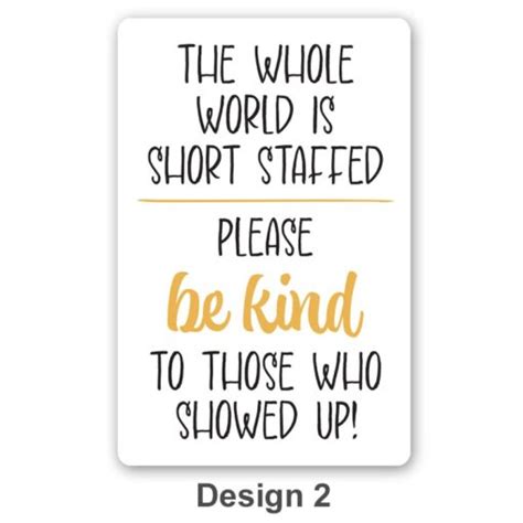 Short Staffed Sign