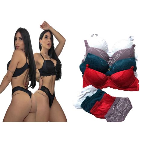 Kit Conjunto De Lingerie Moda Intima Calcinha E Sutia Shopee Brasil