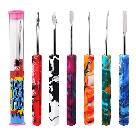accessories rosin silver dab tool square resin handle stainless