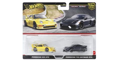 HOT WHEELS PREMIUM SET MASINUTE METALICE PORSCHE GT SI PORSCHE CAYMAN GT SCARA