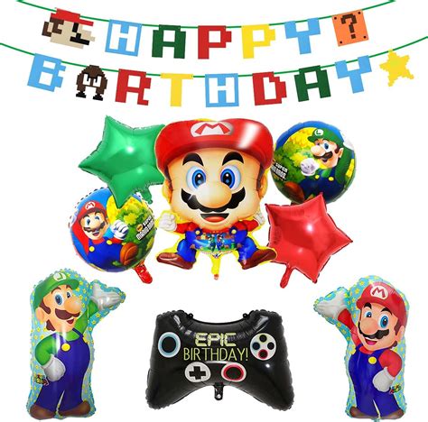 Buy Fantasyon Super Mario Birthday Decoration Balloons, Stars, Parties, Cute, Happy Birthday ...