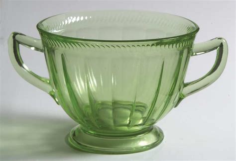 Colonial Fluted Green Open Sugar By Federal Glass Replacements Ltd