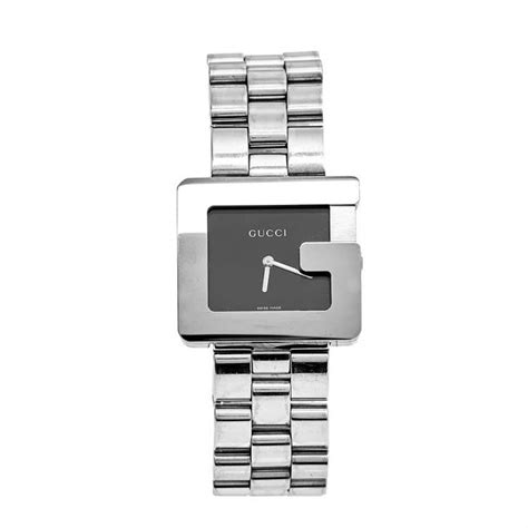 Gucci Black Stainless Steel G Frame 3600m Womens Wristwatch 36 Mm