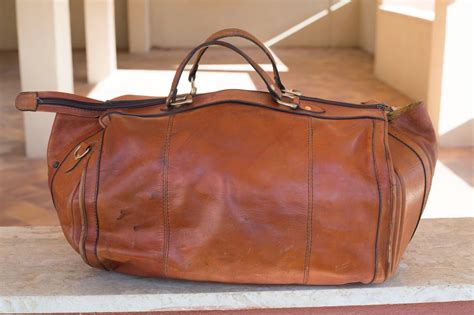 Vintage Italian Leather Travel Bag With Handles Travel Bag Catawiki