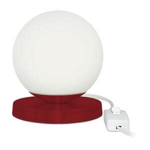 Lumin Ria Abajur De Mesa Globo Orby Vermelho Base Redonda Leroy Merlin