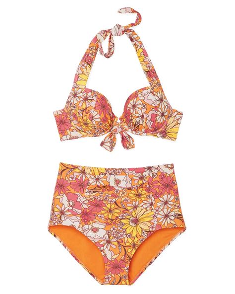 Shelby Floral Pink Plus Two Piece Contour Demi Bikini Dd Ddd Adore Me