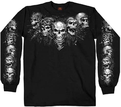 Hot Leathers Five Skulls Long Sleeve Men S Biker Shirt Clothes Swaggy Outfits Aesthetic Clothes
