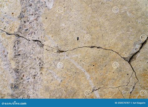 Cracked Concrete Slab Wall Made Of Cement With Crack House Foundation
