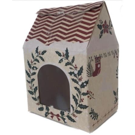 CAJA CASITA NAVIDAD CON MICA