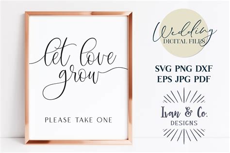 Let Love Grow Wedding Svg Sublimation Illustration Par Ivan Co