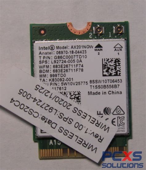 HP WLAN 11ax 2x2 INT AX201NGW-W HrP2 NV - L92724-005