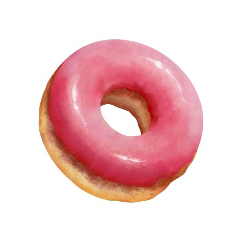 Premium Vector Donut In Watercolor Hand Drawing Realistic Glazed
