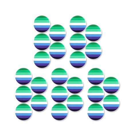 LGBTQ MLM Gay Pride Flag Pinback Buttons Inch Round Pack