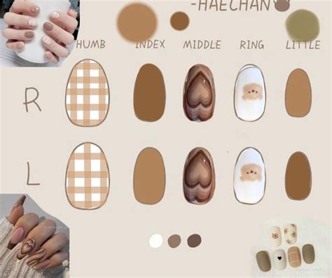 Ногти с мишками 🧸 | Коричневый дизайн ногтей, Ногти, Дизайн ногтей