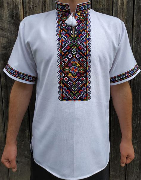 Вишиванка, чоловіча вишита сорочка (Арт. 02350) | Бохо, Вышивание ...