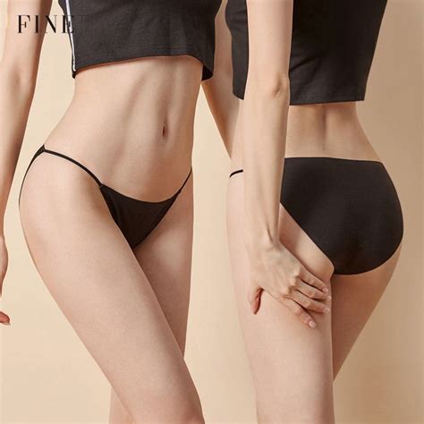 Finetoo Ice Silk Bikini Panties For Woman Seamless Panty Thin Traceless Sexy Low Rise Underwear