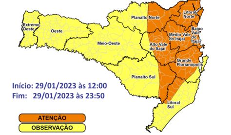 Cidades De Oito Regi Es De Sc Est O Em Risco Alto Para Temporais E