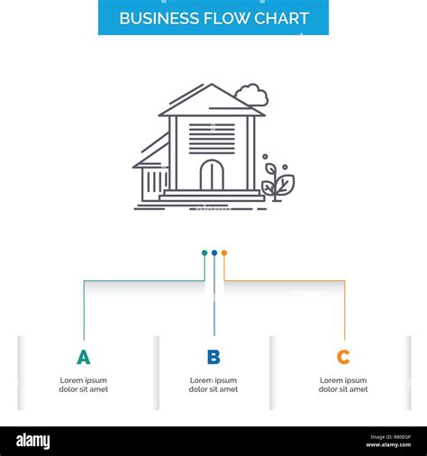 Heim Haus Wohnung Gebäude Office Business Flow Chart Design mit 3