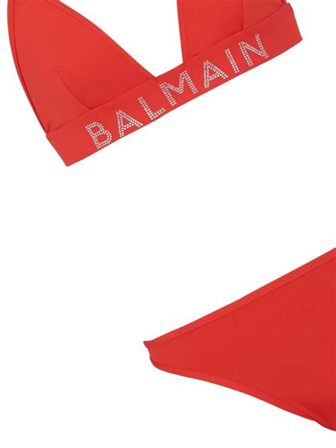 Balmain Logo Embellished Bikini Set Farfetch