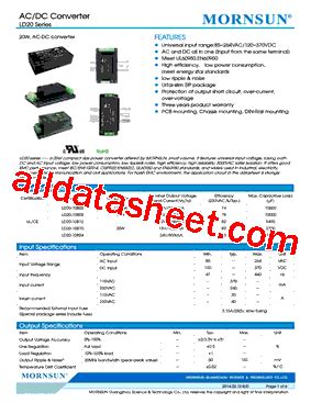 LD20-10B12 Datasheet(PDF) - MORNSUN Science& Technology Ltd.