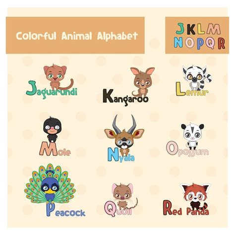 Free Vector Animal Alphabet Design