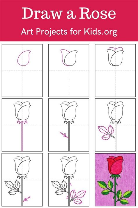 Easy How To Draw A Rose Tutorial Video And Rose Coloring Page In 2025