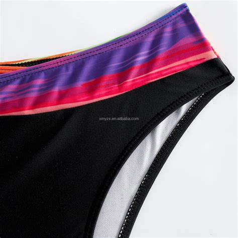 New Hollow Out High Waist Bikini Bottom Tie Dyed Bikini Set Top Two