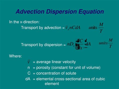 PPT Contaminant Transport Equations PowerPoint Presentation Free