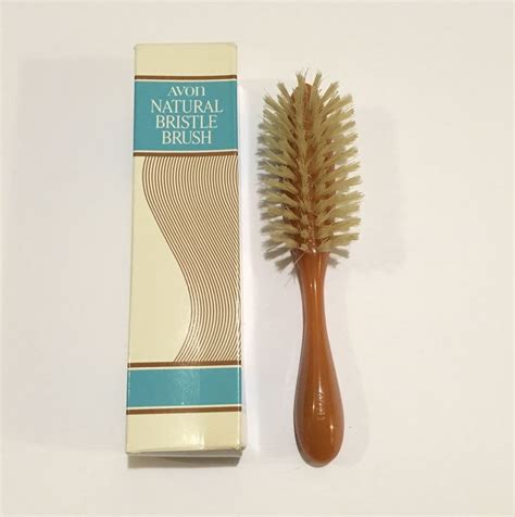 Vintage Avon Hair Brush Natural Bristles 8 Caramel Flair Performance