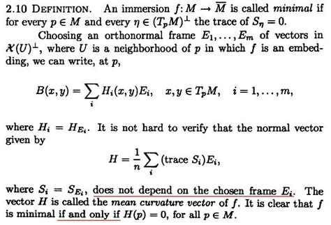 Mean curvature vector in do Carmo's Riemannian Geometry - Mathematics ...