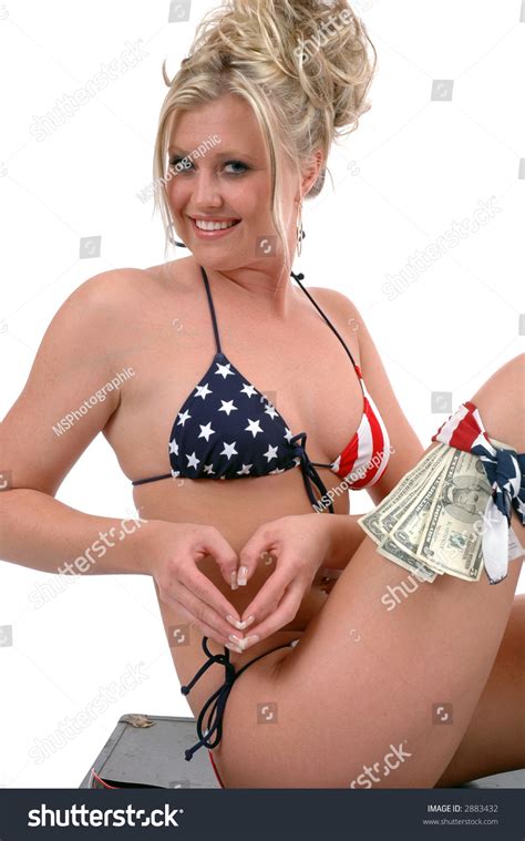 Sexy Woman Stars Stripes Bikini Stock Photo 2883432 Shutterstock
