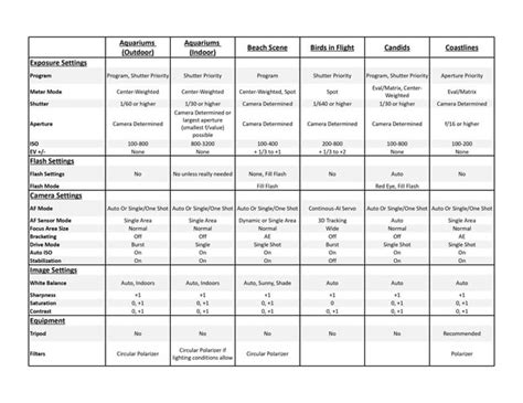 cool guide  camera settings   variety  situations rcoolguides