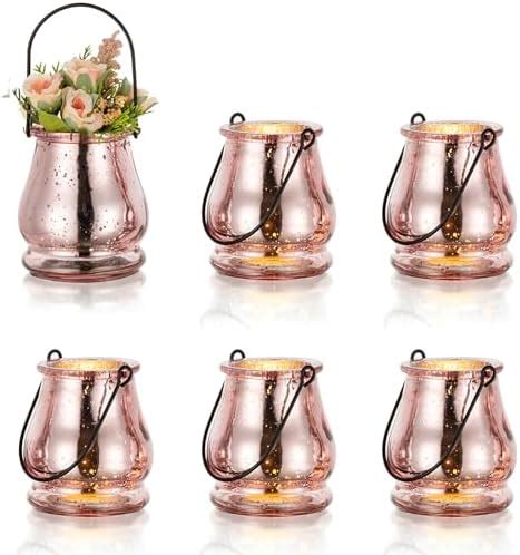 Amazon de NUPTIO windlicht Glas teelichtgläser rosa 6 Stücke