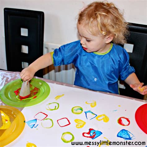 2d Shape Painting For Toddlers And Preschoolers Messy Little Monster