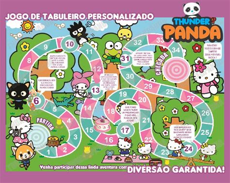 35 Jogos de Tabuleiro Hello Kitty Personalizado | Elo7