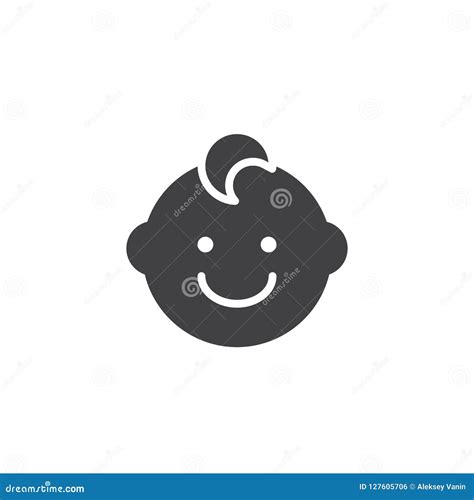 Baby boy face vector icon stock vector. Illustration of forelock ...