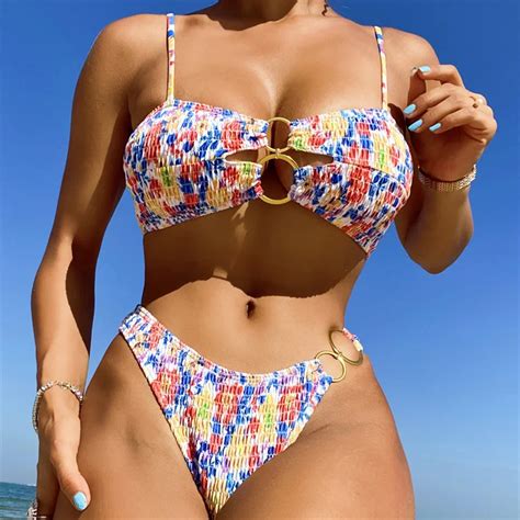 New Bikini Backless Swimsuit Floral Female Tie Dyed Sexy Women Designer Bathing Suit Cupshe